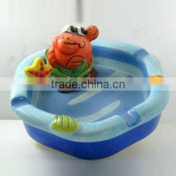 hand-painted ceramic ashtray -Crab