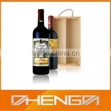 China Manufacturer 2 Bottles Fancy Handle Wine Wedding Gift Box (ZDW13-W029)