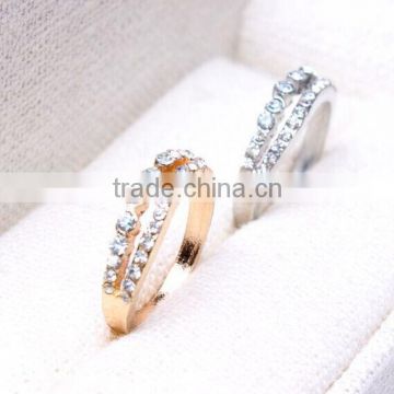 double coulour all crystal alloy little finger rings