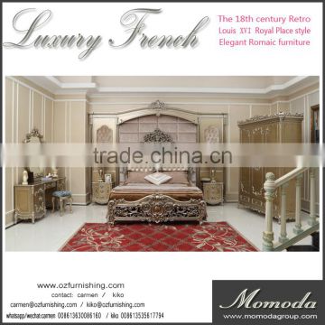 C-B2-1A fancy excellent antique hand carving bedroom furniture antique french style luxury expensive bedroom furniture
