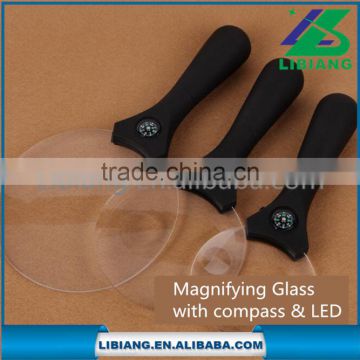 Cheap high quality magnifying glass with compass and light