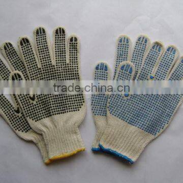 Natural white cotton knitting gloves