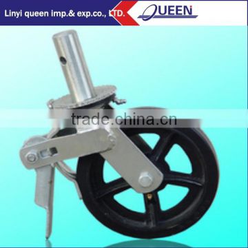 PU casted wheel ,Scaffolding Rubber and Cast Iron Caster Wheel with Break