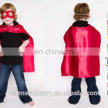 Wholesale OEM/ODM Custom logo design Double Layer Satin superhero capes and mask Superhero costume for Kids