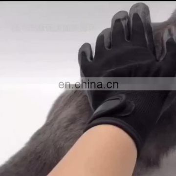 Black Blue Rubber Dog Deshedding Bathing Massage Cat Brush Pet Hair Remover Glove