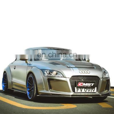Wide body kit for Audi TT CMST style front bumper wide flare carbon fiber front lip rear diffuser side skirts exhaust facelift