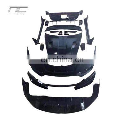 PD Style Body kit Front Bumper Fornt Lip Side Skirts Rear Diffuser Spoiler Engine Hood Bonnet For porsche 718 982 Cayman Boxster