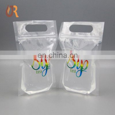 Zipper pouch and Reusable Clear Drinking Beverage Bag/Transparent Plastic Bag for Cocktail juice drink