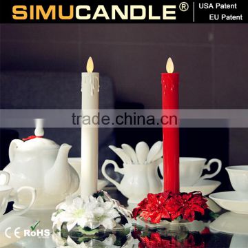 LED taper candle with moving flame of white and red with timer