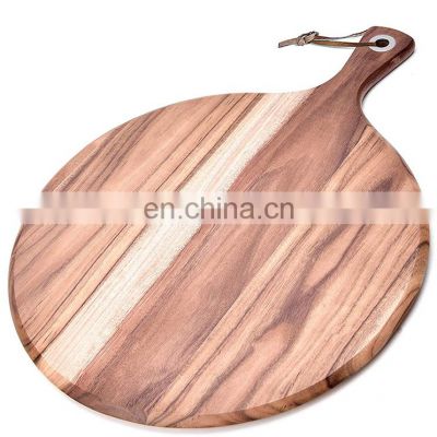 Acacia wood chopping board wooden kitchen bread board pizza shovel with handle round wooden tray