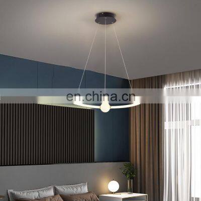 Personality Fashion Indoor Black Gold Decoration Living Room Bedroom LED Modern Glass Pendant Light