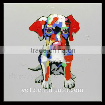Original Handmade artwork Painting,the colourful dog YB-43                        
                                                Quality Choice
