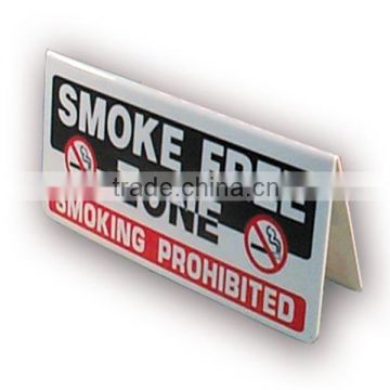 White Large Table / Counter Sign SMOKE FREE ZONE