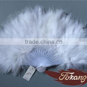 Wholesale Feather White Turkey Marabou Feather Fan Feather Hand Fans For Birthday Party