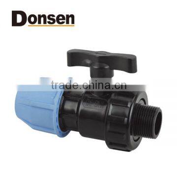 2014 Single union ball valve PN16(male thread and ST) PP COMPRESSION FITTING pp irrigation fittings