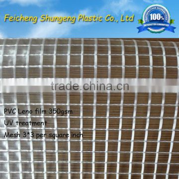 350gsm PVC transparent leno film for roof covering and greenhouse