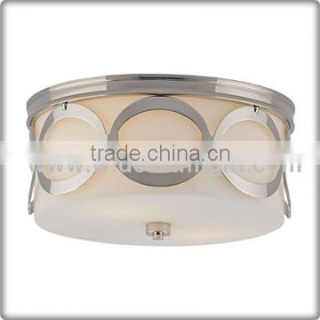 UL CUL Listed Hotel Supplier Nickel Modern Hotel Ceiling Light With Glass Shade C40713