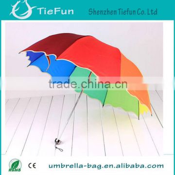 21*8k 3 folding umbrella rainbow umbrella folded