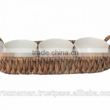 Decorative bowl storage basket with Handles / Water Hyacinth Baskets Artex Nam An