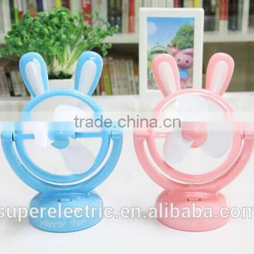 promo gift China supplier mini usb powered fan , plastic usb fan, cute rabbit ear fan