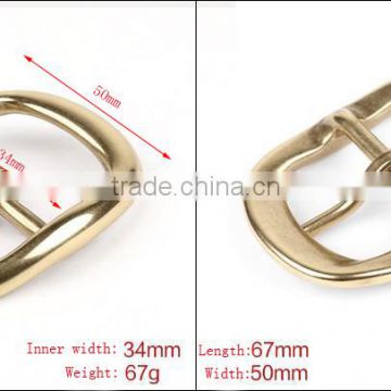 bow type solid brass buckle bling bling polishing brass buckle 34mm high quality lost cost