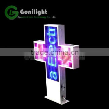 Resin 3D led Pharmacy cross by wireless control