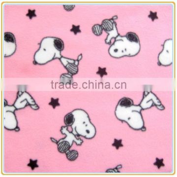 Cartoon Dog Print Fleece Fabric for Children Garment & Bedding