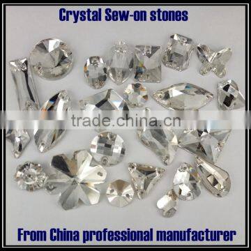Most popular OEM design hanging glass crystals with different size for clothes