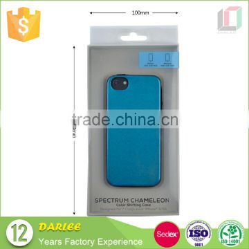GuangDong hot sale embossed recyclable art paper mobile phone case package boxes with logo