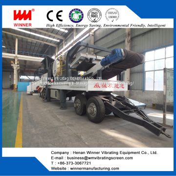High capacity Tire type mobile crushing station plant