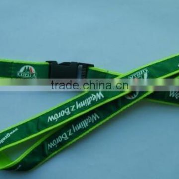 customised promotional gift silk printing polyester lanyard with safty button