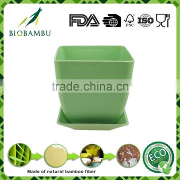Quality assurance Popular Biodegradable rice husk flower garden pot with tray
