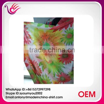 Trustworthy china supplier flower design printed chiffon fabric for Blouses CP1012