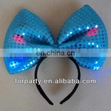 LHW-097 LED flashing bowknot headband with sequin