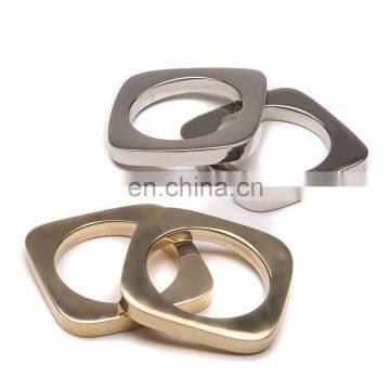 GOLD SILVER SQUARE PAIR METAL NAPKIN RING FOR LEISURE TIME