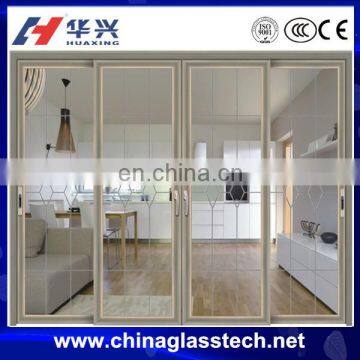 CE&CCC good sealing waterproof frosted Glass Kitchen Sliding Door