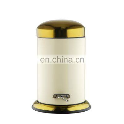 3L gold white with toilet brush garbage trash bin garbage bin waste bin pedal stainless steel mini trash can