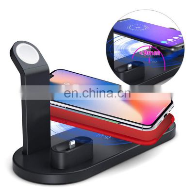 New Design Fast Qi Wireless Charger 4 in 1 Wireless Charging Stand Dock Station