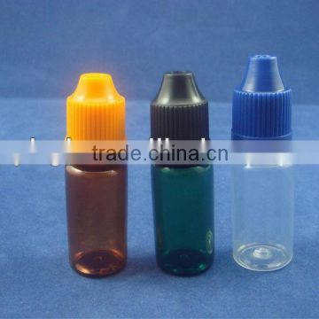 PET child resistance cap eye drop bottle,child proof e liquid drop bottle,amber black transparent green or any other colours