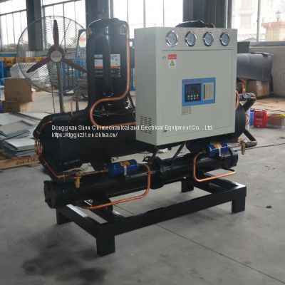 Water-cooled screw water chillers 30-100 hp piece low-temperature chemical medical plastic injection chillers