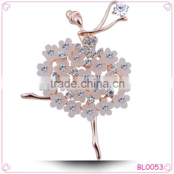 Wholesale popular handmade flower plastic alloy diamond brooch