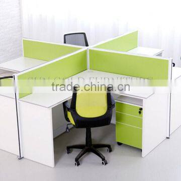 Modern Cheap Office Cubicle Partition Green White X Shape Workstation (SZ-WS911)