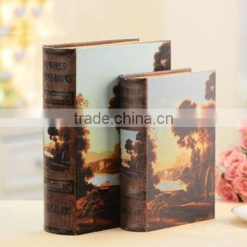 Storage box/ decorative wood storage box/ paper storage box, Fake book shape jewellery box, gift box