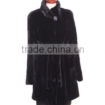 rex14067 wholesale rex rabbit fur coat with belt black