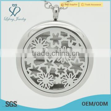 Top selling star and flower perfume locket,stainless steel locket,essential oil pendant necklace