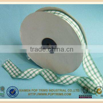 100% Polyester Blue Plaid Ribbon