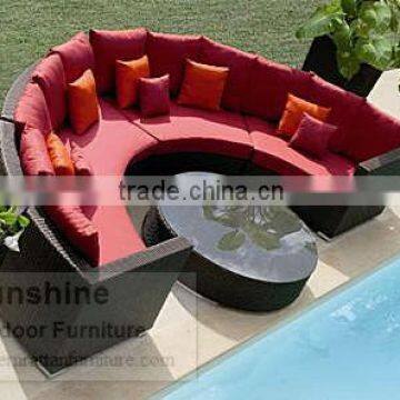 rattan sofa outdoor semi circle furniture