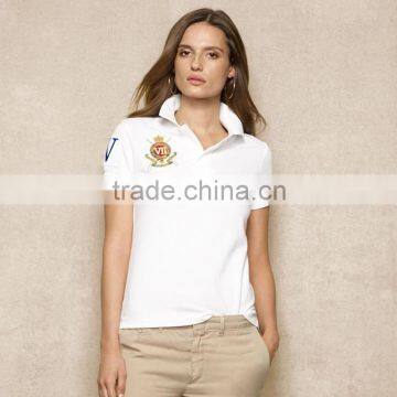 High quality custom women's office uniform design polo shirt