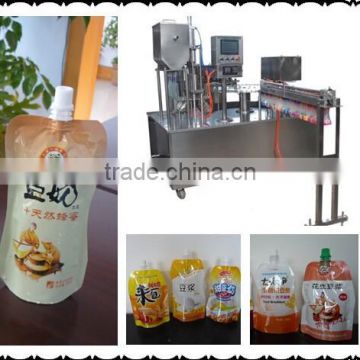 Stand up pouch with spout bag automatic juice filling and sealing machine