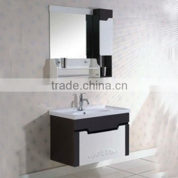 Antique white+black gloss bathroom vanity,bathroom furniture white color